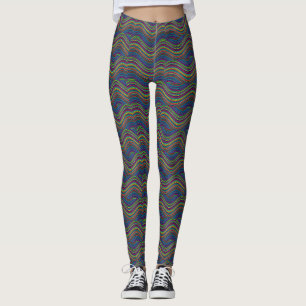 Leggings Thunder_Cove de la línea Wavy abstracta de Guay