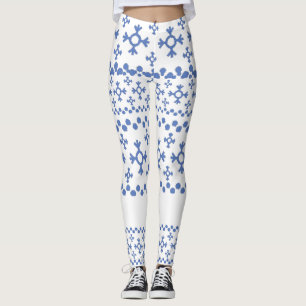 Leggings Thunder_Cove de patrón de copos de nieve azul cor