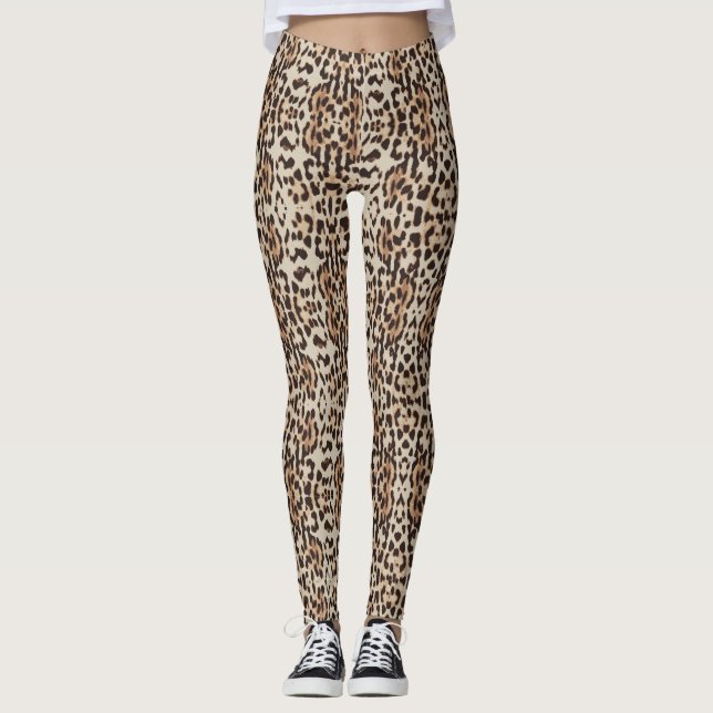 Leggings Thunder_Cove de patrón de puntos leopardo (Anverso)