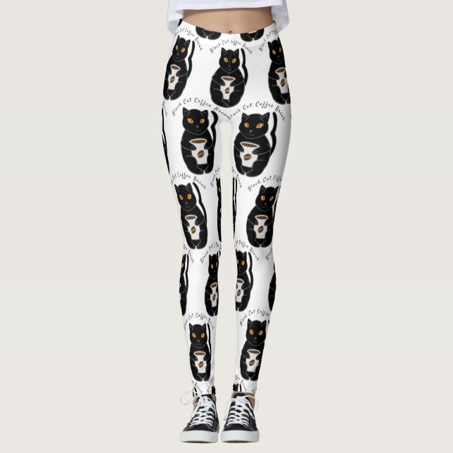 Leggings Thunder_Cove de rotura de café para gato negro  (Anverso)