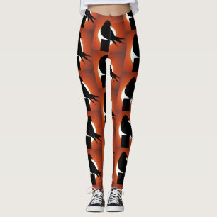 Leggings Thunder_Cove de silueta de pájaro negro