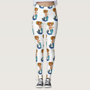 Leggings Thunder_Cove de Sirenita de cabeza roja
