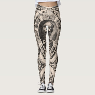 Leggings Thunder_Cove, flamante cráneo humano