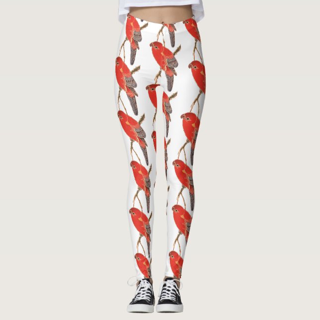 Leggings Thunder_Cove, loro rojo tropical (Anverso)