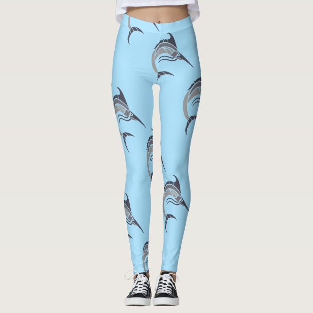Leggings Thunder_Cove, pez espada que salta (Anverso)
