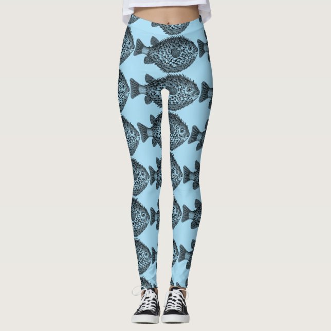 Leggings Thunder_Cove, pez globo porcupino (Anverso)