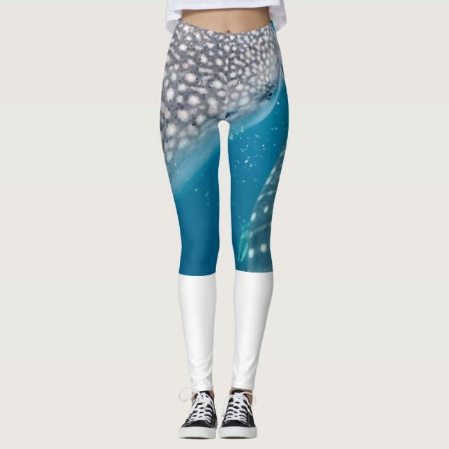 Leggings Tiburón ballena nadando bajo el agua (Anverso)