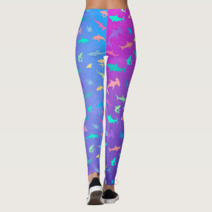 Leggings Tiburón colorido bajo el Fiesta de la escuela de m