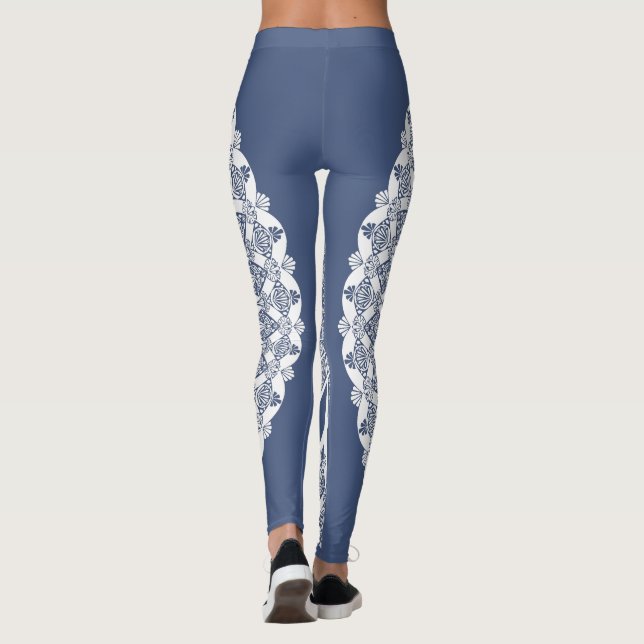 Leggings Tiburón de ballena azul tristece Mandala (Reverso)