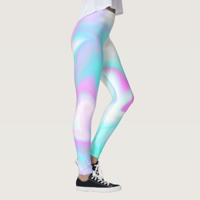 Leggings Tie Dye Faux Holographic Candy Rosa (Derecha)