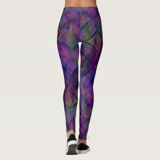 Leggings Tie Dyed Zig Zag Patrón de piernas (Reverso)