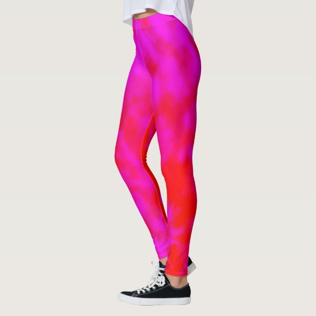 Leggings Tiedye Rojo Y Rosa, (Izquierda)