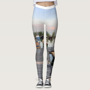 Leggings Tierra de embarcaciones para las mujeres