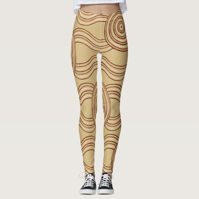 Leggings Tierra del arte aborigen (Anverso)