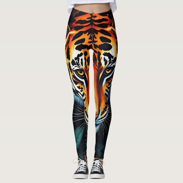 Leggings “Tiger of Mine” – Colourful Tiger Portrait (Anverso)