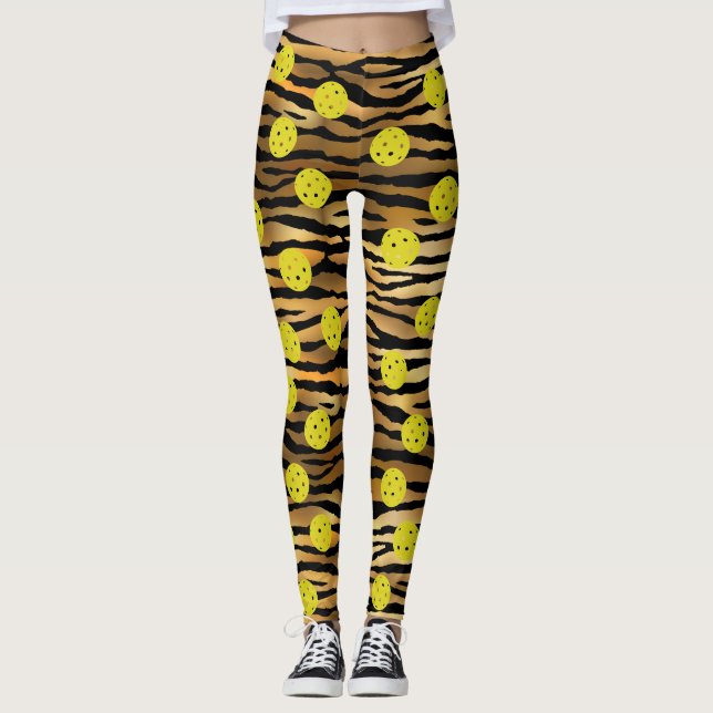 Leggings Tigre, animal, cobre marrón dorado (Anverso)