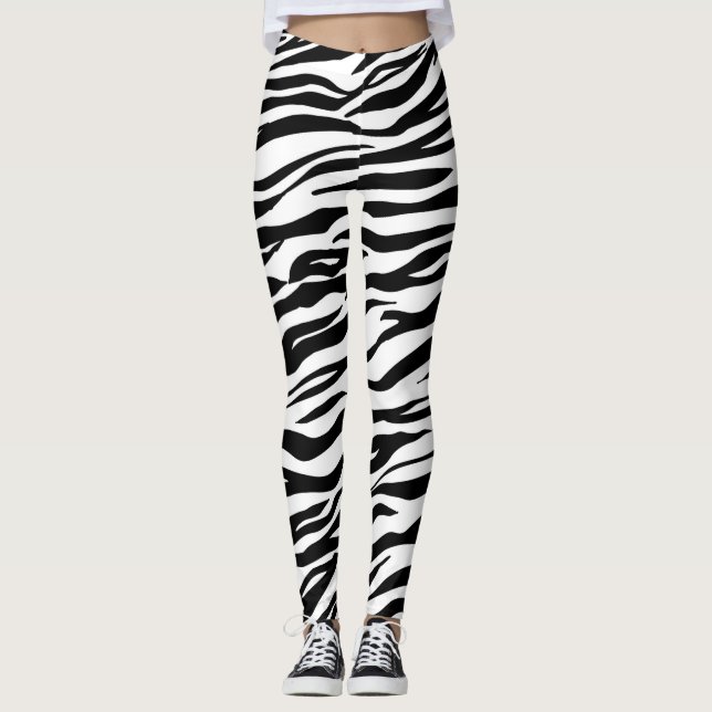 Leggings Tigre blanco/negro - Mujeres de impresión (Anverso)