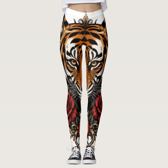 Leggings tigre con rosas  (Anverso)