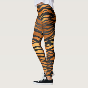 Leggings Tigre de rayas negro marrón Animal elegante moda