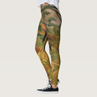 Leggings Tigre en una tormenta tropical de Henri Rousseau