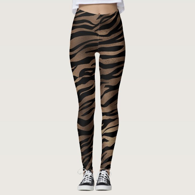 Leggings Tigre, papel de chocolate, piernas de mujeres negr (Anverso)