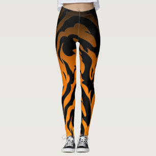 Leggings Tigres de tigre naranja y negro