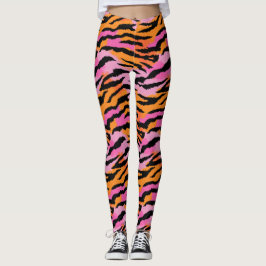 Leggings Tigres de tigres de impresión animal vibrante Girl
