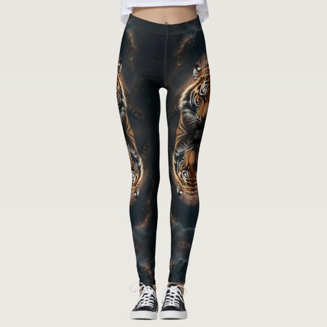 Leggings Tigres místicos: piernas nebulosas (Anverso)