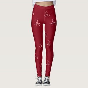 Leggings Tijeras dibujadas a mano en rojo marrón