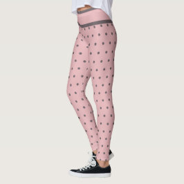 Leggings Tinny Polka Dots Pink Gray
