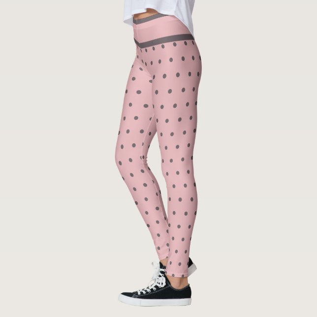 Leggings Tinny Polka Dots Pink Gray (Izquierda)