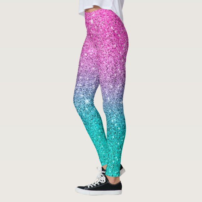 Leggings Tinta caliente y color turquesa oscuro (Izquierda)