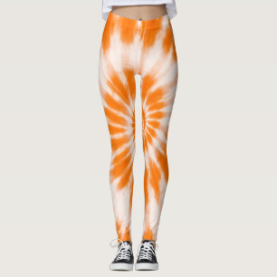 Leggings Tinte vibrante enérgico tono naranja suave blanco