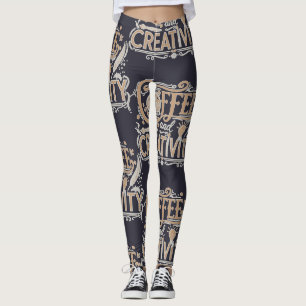 Leggings Tipografía de Café y Creatividad