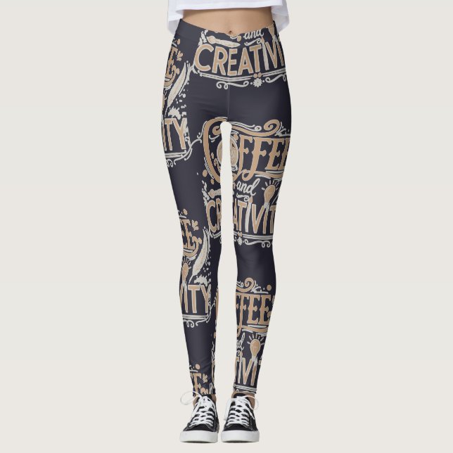 Leggings Tipografía de Café y Creatividad (Anverso)