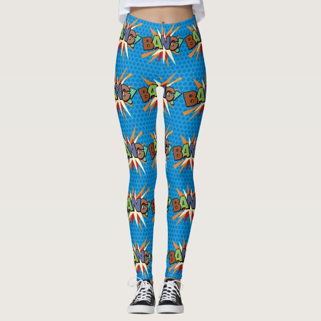 Leggings Tipografía Divertida Moderna de Cómic (Anverso)