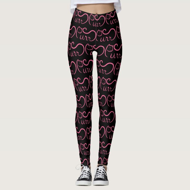 Leggings Tipografía Purr ROSA (Anverso)