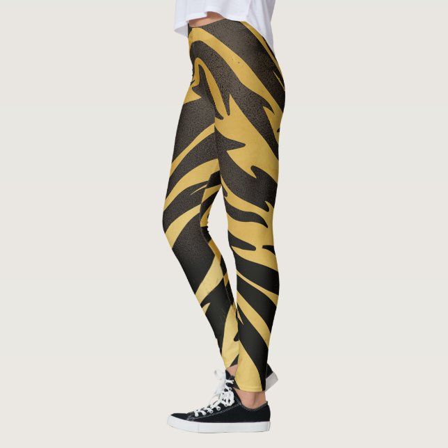 Leggings Tira de tigre Imprimir piernas Mujeres (Izquierda)