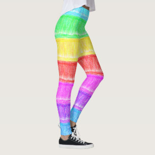 Leggings Tiras de arcoiris pastorales