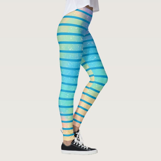 Leggings Tiras de gradiente gradiente de arcoiris suave (Derecha)