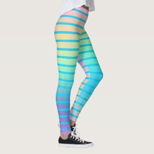 Leggings Tiras de gradiente gradiente de arcoiris suave