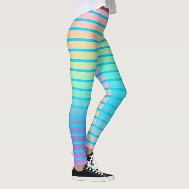 Leggings Tiras de gradiente gradiente de arcoiris suave (Derecha)