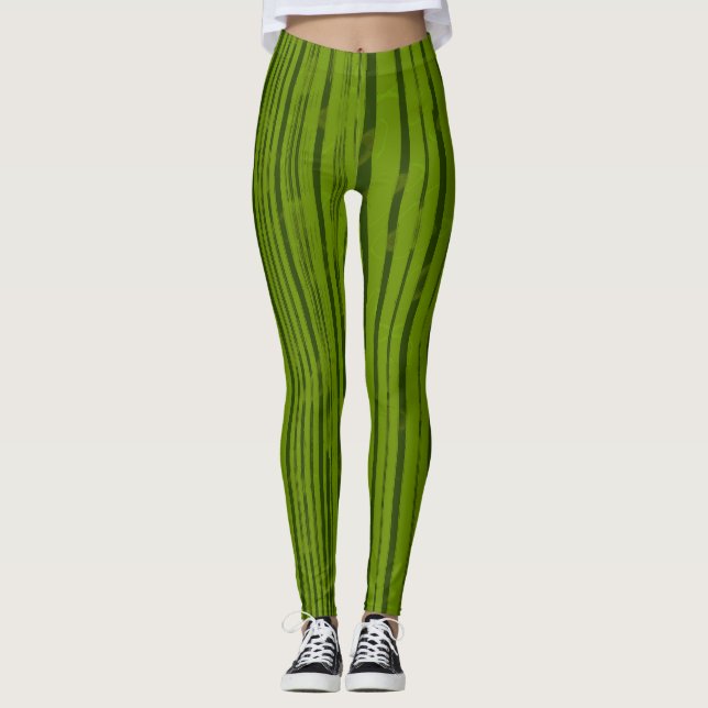 Leggings Tiras de oliva (Anverso)