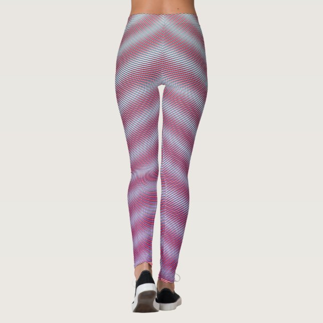 Leggings Tiras moiré horizontales rojas Trippy gradiente ne (Reverso)
