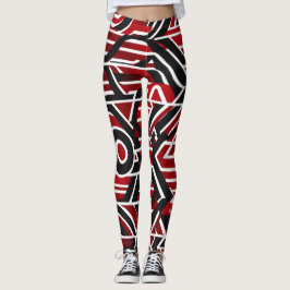 Leggings Título: Confianza y bienvenida: Rojo moderno, negr