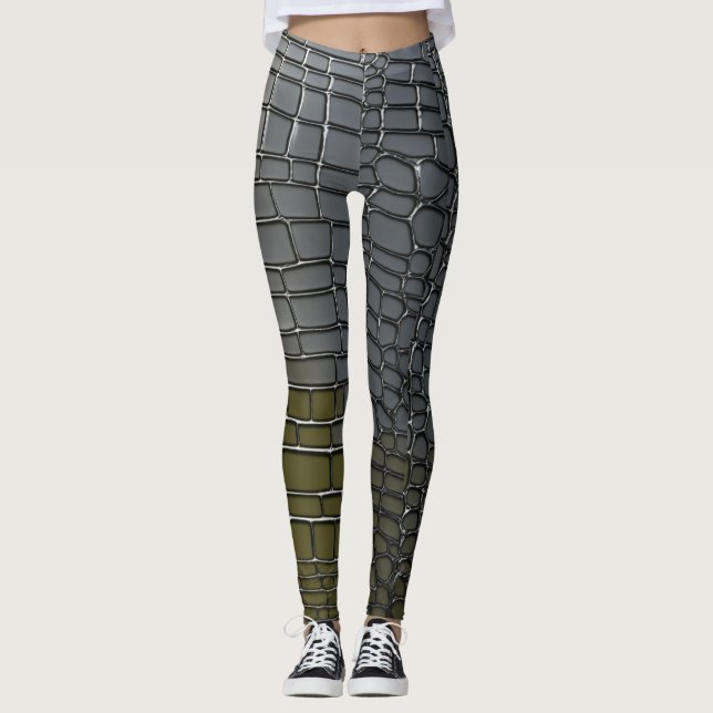 Leggings Título: Leyendas de camuflaje de cocodrilo platino (Anverso)
