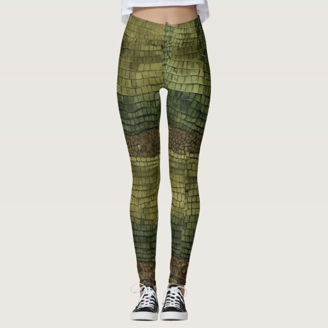 Leggings Título: Sólo las piernas de camuflaje de cocodrilo (Anverso)