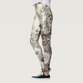 Leggings Toalla floral botánica Sepia Brown Cream No. 2