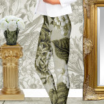 Leggings Toalla floral de color verde oliva n.º 1<br><div class="desc">Un patrón botánico a gran escala de color verde oliva digitalizado y coloreado,  colocado en estas leggings de rendimiento.</div>
