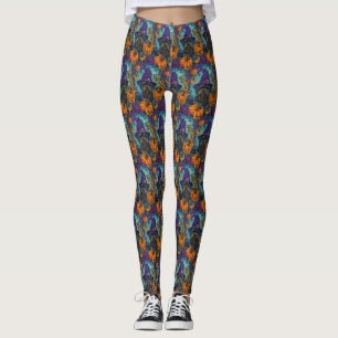 Leggings Tocante calabaza de bruja de perro terrible tibeta